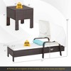 Costway 2PCS Patio Rattan Lounge Chair Chaise with Side Table Folding Canopy Cushion Pillow - 3 of 4