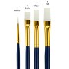 Fundamentals Long Handled Brush Set - Economical Paint Brush Set No. 6 for Beginning Artists - White Taklon Brushes in #1 Round, #4 Bright, #4 - 2 of 4