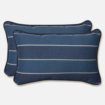 Wickenburg Outdoor 2-Piece Lumbar Throw Pillow Set - Blue - Pillow Perfect