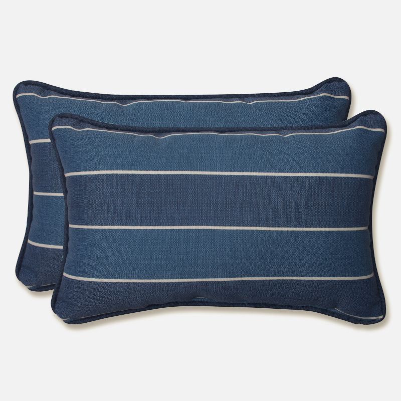 Wickenburg Outdoor 2-Piece Lumbar Throw Pillow Set - Blue - Pillow Perfect, 1 of 5