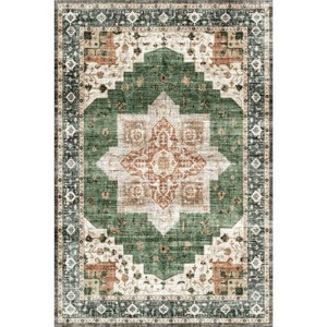 Front Door Rug FloralBoho Machine Washable Door Mat Vintage Retro Fade Indoor Rugs - 1 of 1