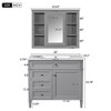 NicBex 36" Bathroom Vanity with Medicine Cabinet&Ceramic Sink,Bathroom Storage Cabinet Combo with 4 Drawers&2 Doors,No Faucet Included - 3 of 4