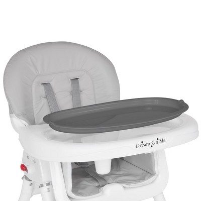 Gray and White Portable Convertible High Chair with Adjustable Tray