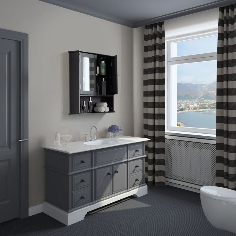 Basicwise Mirror Wall Mounted Cabinet For the Bathroom and Vanity with Adjustable Shelves, 3 of 6