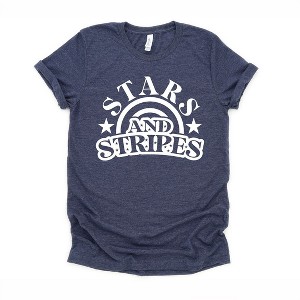 Simply Sage Market Women's Stars and Stripes Arched Short Sleeve Graphic Tee - 1 of 4