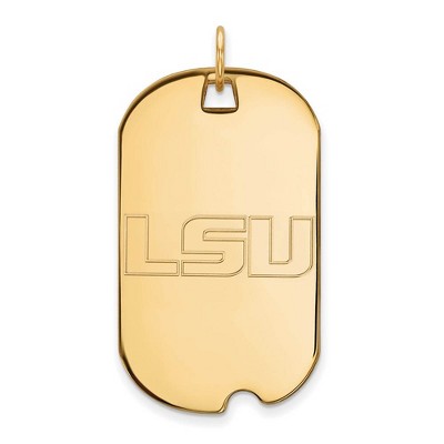 Black Bow Jewelry 14k Yellow Gold Louisiana State Fighting Tigers NCAA Large Pendant