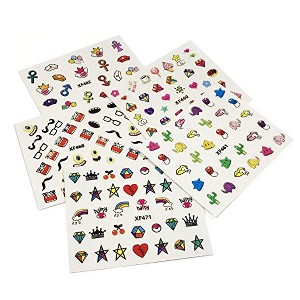 Wrapables Funky Monsters Funky Patterns Nail Stickers Nail Art 3d Nail Decals, 10 sheets (300+ nail stickers) - 1 of 3