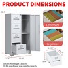 Munora - 4-Drawer File Cabinet with Locking Door - Metal Storage for Legal/Letter Files & Clothing - White - 3 of 4