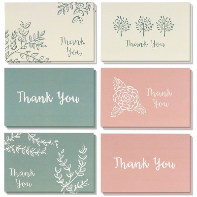Best Paper Greetings 48-Count Bulk Floral Thank You Cards with Envelopes, Thank You Notes, 6 Designs , 4 x 6 in