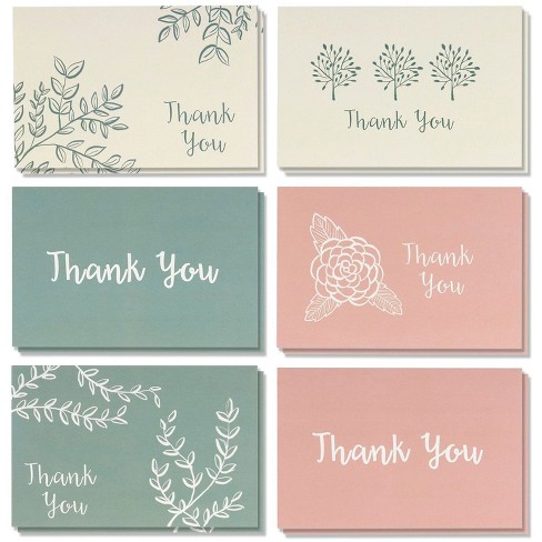Thank You Cards Floral Flower Greeting Notes 48 Assorted Bulk Box 6 De 