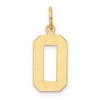 Black Bow Jewelry 14k Yellow Gold, Athletic Collection Medium Polished Number 0 Pendant - 3 of 4