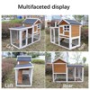Gulches Deluxe Wooden Rabbit Hutch with Two Asphalt Roofs and Glass Windows - 3 of 4