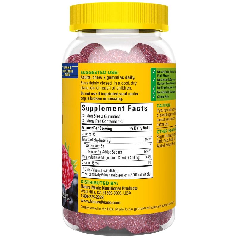 Nature Made High Absorption Magnesium Citrate 200mg Vitamin Gummies - 60ct, 5 of 12