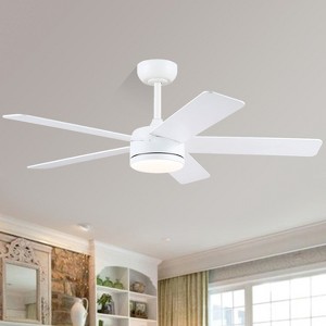 46 Inches Downrod ceiling Fan with Light,Reversible Wind,Timer Setting - 1 of 4