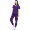 Hey Collection Womens Stretch V-Neck Jogger Scrubs Set, Medical Nursing Tops with Four Pocket Pants - 4 of 4