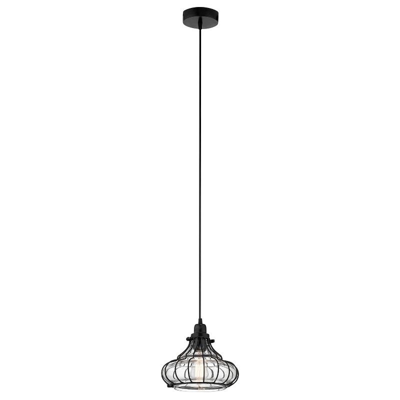 10&#34; Aisling Black Metal Conical Pendant Ceiling Light - River of Goods, 1 of 10