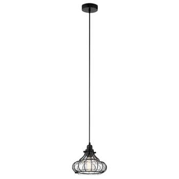 10" Aisling Black Metal Conical Pendant Ceiling Light - River of Goods