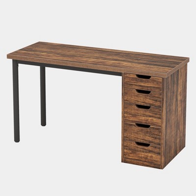 Tribesigns Computer Desk with 5 Drawers, 47 inches Modern Simple Home Office Desk Study Writing Table for Small Spaces