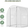 Coucheta Walk-in Tunnel Greenhouse Collection - Heavy Duty with 4 Ventilated Mesh Windows & Zippered Roll-Up Door, Multiple Cover Options - 4 of 4