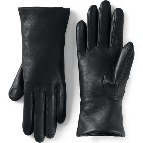 Womens lined clearance black leather gloves