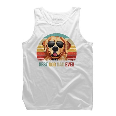 Men's Design By Humans Best Dog Dad Ever Golden Retriever By LuckyCharm99 Tank Top