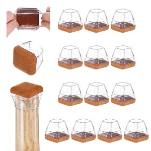 Unique Bargains Hardwood Floor Silicone Pads with Felt Pads Furniture Leg Covers for Chair - 1 of 4