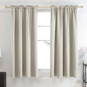 Deconovo Blackout Thermal Rod-Pocket Curtains, OEKO-TEX Certified, 2 Panels（52W） - 1 of 4