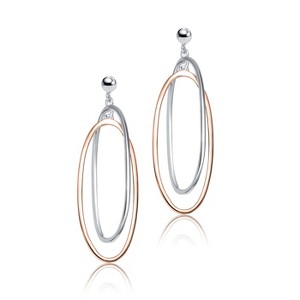 Guili Sterling Silver Two-Tone Oval Earrings, Offering Understated Beauty and a Perfectly Polished Look for Everyday Wear and Special Events - 1 of 3