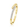 Ross-Simons 0.10 ct. t.w. Diamond and 18kt Gold Over Sterling Beaded Bypass Ring - 3 of 4