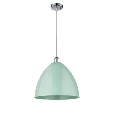 Plymouth Dome - 1 Light Cord Hung Mini Pendant In Industrial Style-18.75 Inches Tall and 16 Inches Wide