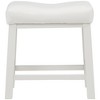 eHemco Heavy-Duty Saddle Kitchen Counter Height Barstools with Wood Legs and Cushion Seat, 19 Inch Height, White - 3 of 4