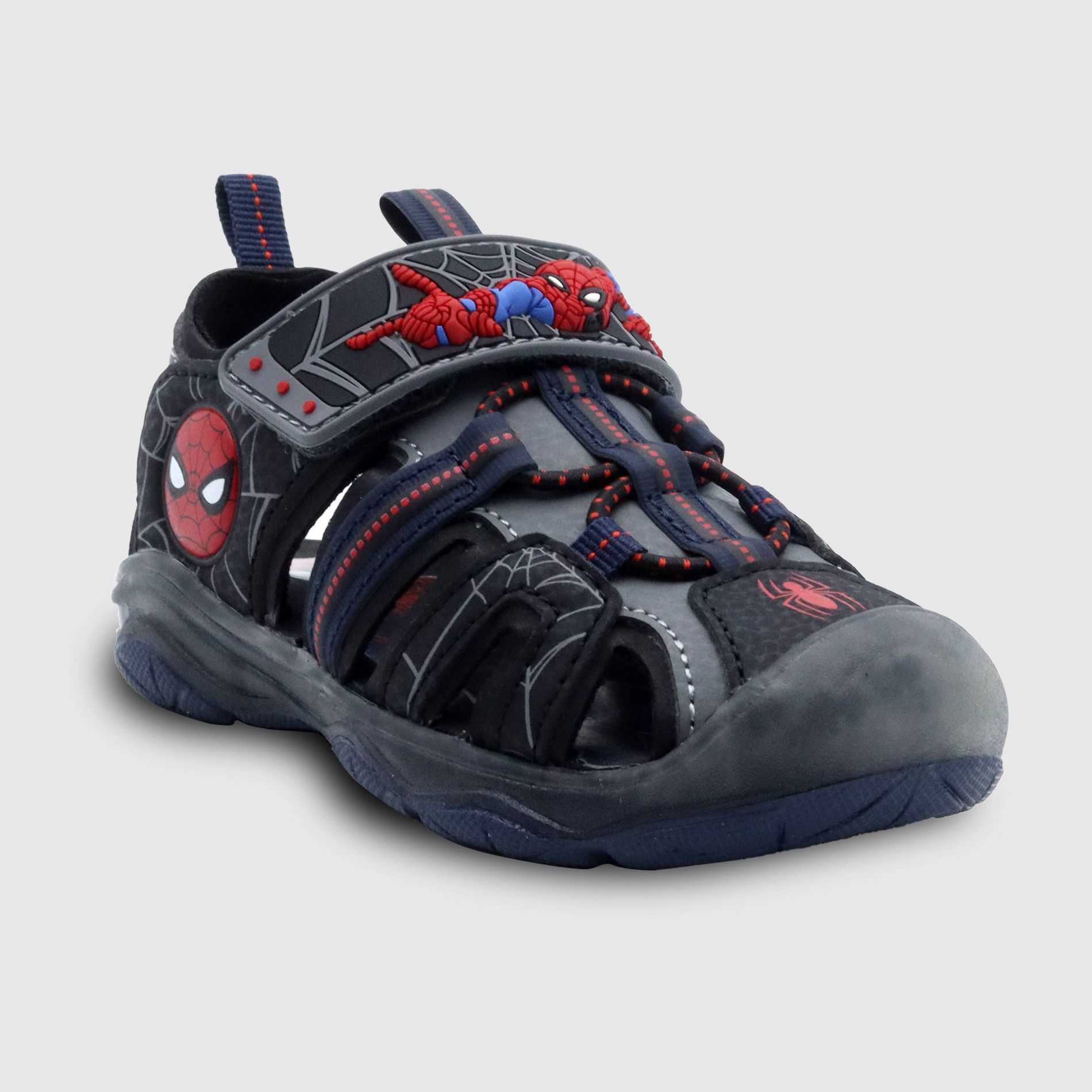 Toddler Boys' Spider-Man Camp Sandals - Black/Gray