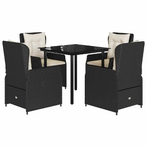 vidaXL Garden Dining Set Black, Cream White - 1 of 4