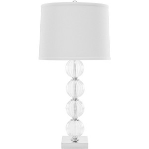Amanda 31Inch H Crystal Glass Globe Table Lamp Clear - Safavieh , White