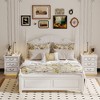 Vlsrka Farmhouse Nightstand with Hidden Compartment, 3 Drawers, LED Light, Motion Sensor & Charging Station - 4 of 4