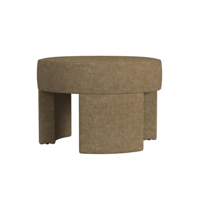 Sophia Mocha Velvet Round Ottoman
