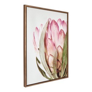 Kate and Laurel Sylvie Pink Protea Flower Framed Canvas by Amy Peterson - 1 of 4