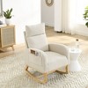 CAVINAS Upholstered Accent Chair with High Backrest,Modern Rocking Chairs with Two Side Pockets for Bedroom,Reading Room - 2 of 4