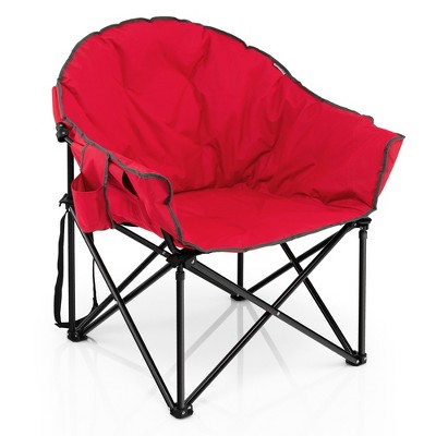 Costway Oversized Folding Padded Camping Moon Saucer Chair Bag Outdoor Fishing Red