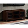 58" Finish Transitional TV Stand with 2 Glass Doors and Open Media Storage for Living Room - 2 of 4