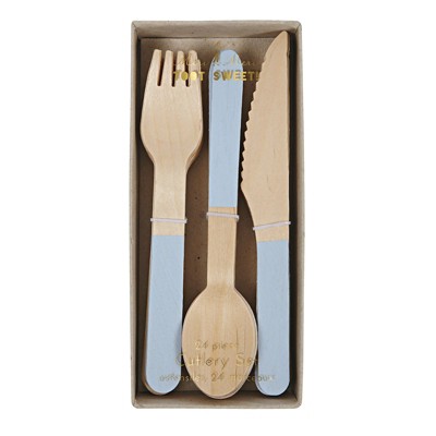 Meri Meri Blue Wooden Cutlery Set