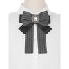 Elerevyo Women Ribbon Brooch Pin Striped Long Tail Bow Ties - 4 of 4