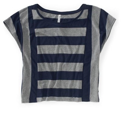 Aeropostale Womens Horizontal Vert Stripe Graphic T-Shirt