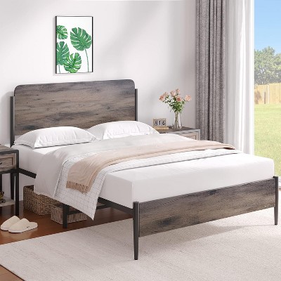 Bed Frame with & Headboard, Platform Bedframe with Under Bed Storage, All-Metal Support System