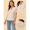 INSPIRE CHIC Women's Bell Sleeve V-neck Floral Ruffled Blouse - 2 of 4