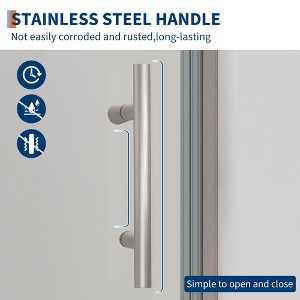 Frameless Pivot Shower Door 72" x 33.6-34.6" , Pivot Swing Shower Glass Door with 1/4"(6Mm) Clear Tempered Glass Shower Door, Easy to Clean - 1 of 4