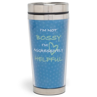 Elanze Designs I'm Not Bossy Bright Blue And Green 16 Ounces Stainless