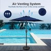 DOMETOUR 7.5ft Patio Outdoor Table Market Yard Umbrella with Push Button Tilt/Crank, 6 Sturdy Ribs for Garden, Deck, Backyard, Pool, Dark Blue - 4 of 4