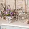 Vintage Bicycle Plant Pot, Charming Decorative Metal Flower Cart, Garden and Home Decor, 1pc - 3 of 4