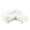 CAVINAS Modern Sectional Sofa with 2 Seats and 1 Ottoman,Convertible Modular Couch with Under-Sofa Storage,Couch for Living Room,2x Corner,White - 2 of 4